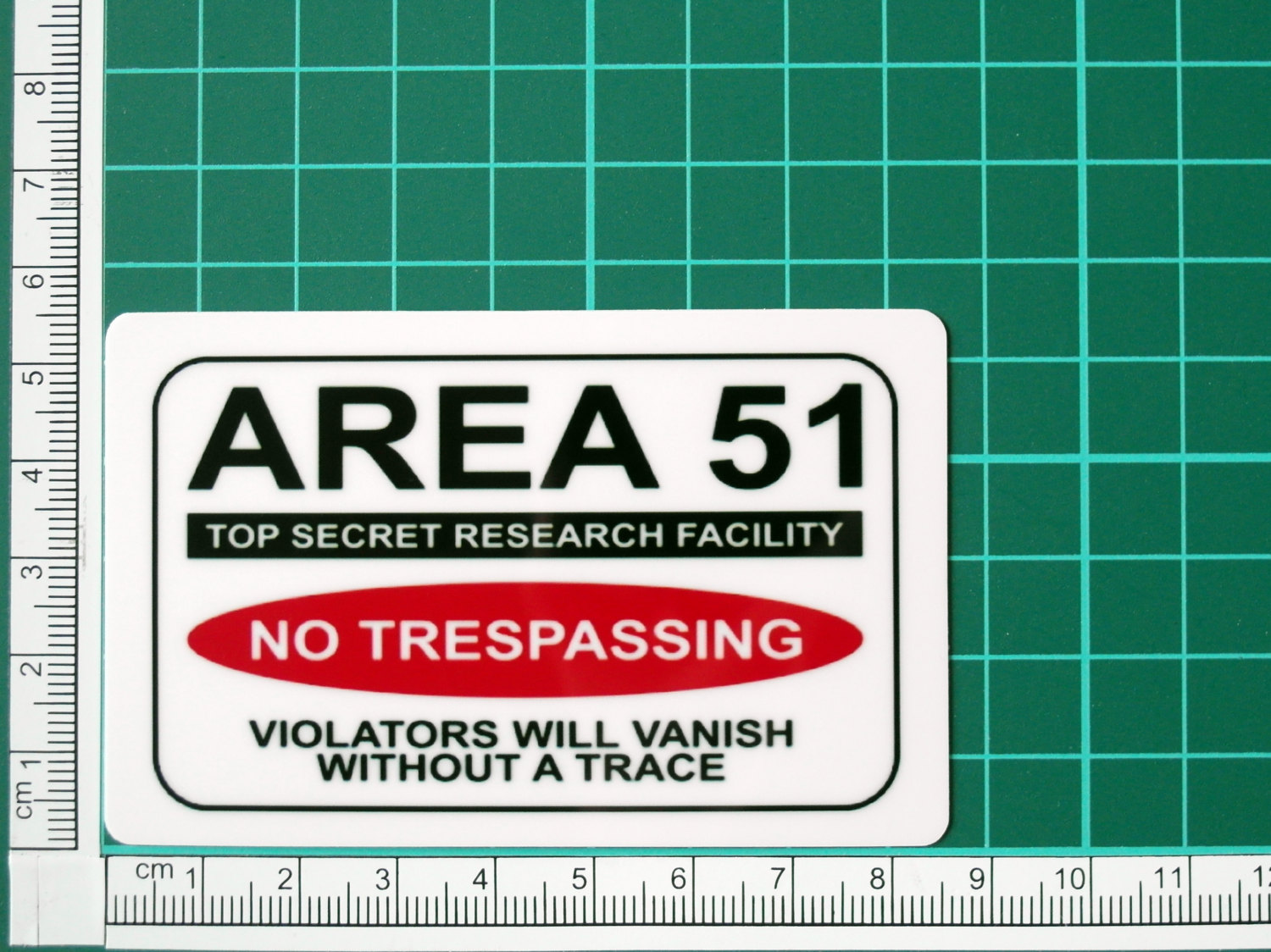 Area 51 No Trespassing Sign Glossy Sticker Card Decal on Luulla